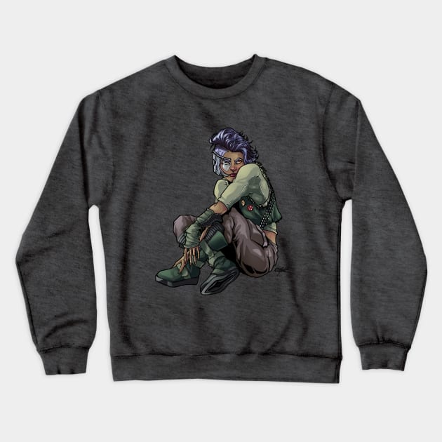 Cyberpunk Fixer - Character Crewneck Sweatshirt by Indi Martin